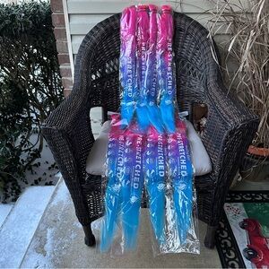 yuzshuooxin Ombre Pink Purple Blue Pre Stretched Braiding Hair 30 Inch 2 Packs